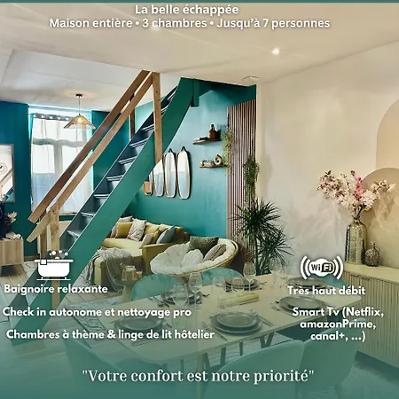 La Belle Echappee, Maison Chic Pres De Lille & Parc Barbieux Holiday home Roubaix